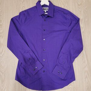 Express Purple Button-Down Dress Shirt (Medium Extra Slim)